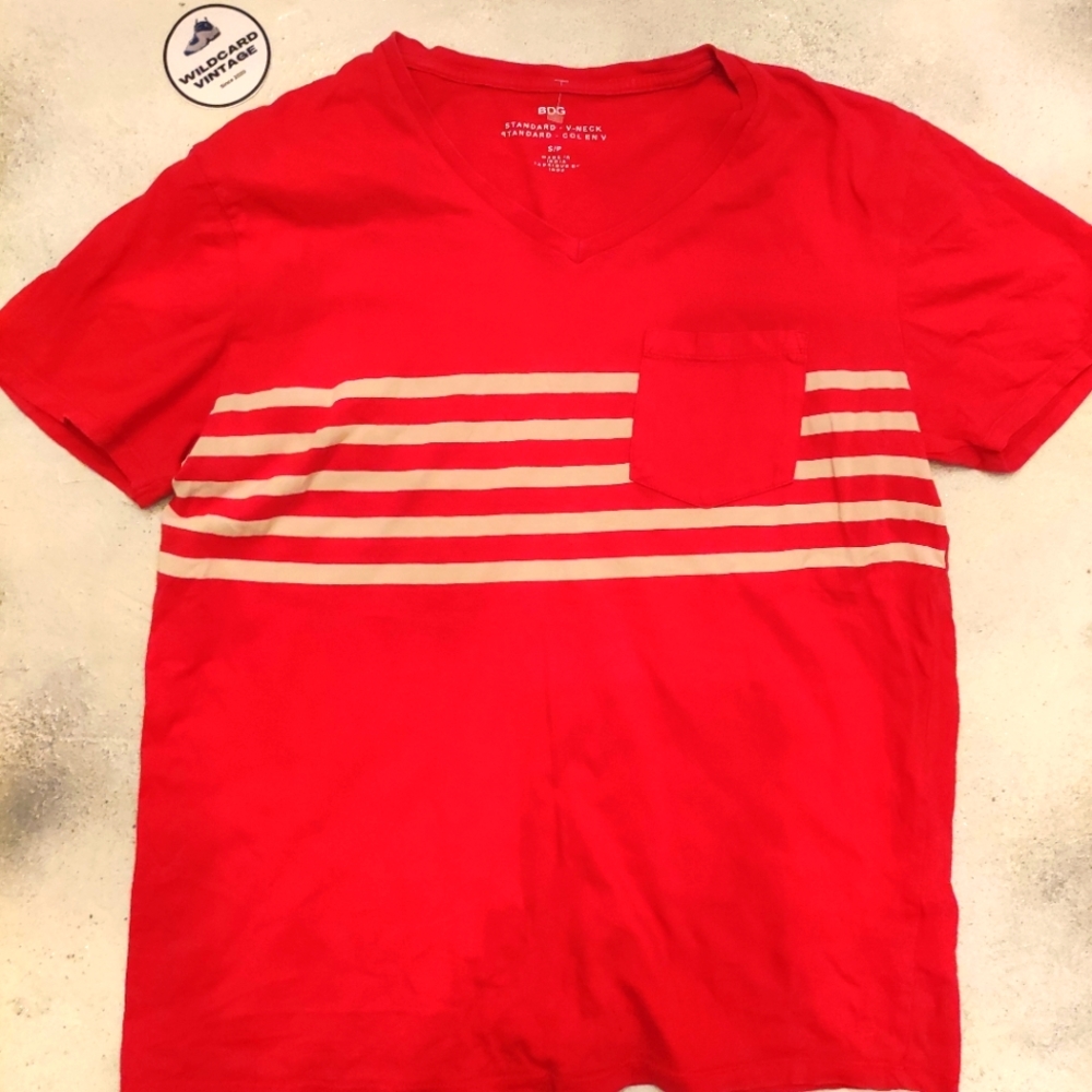BDG striped T-Shirt | Red & white Stripes | Size Small